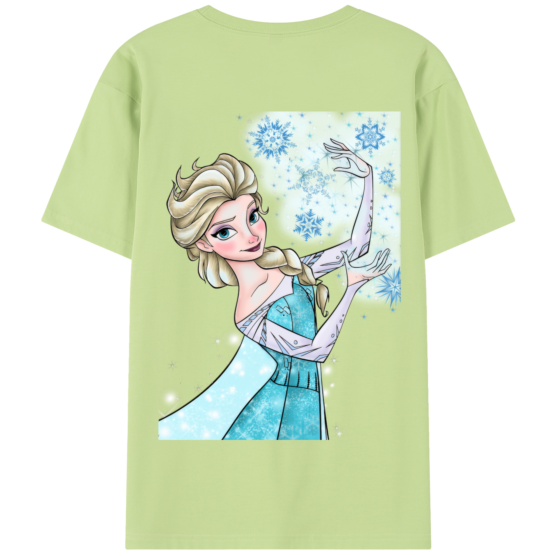 （画像用） アナと雪の女王 アンナ エルサ Frozen Anna Elsa 綿100％半袖Tシャツ（背面プリント）